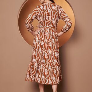 Floral Wrap Midi Dress