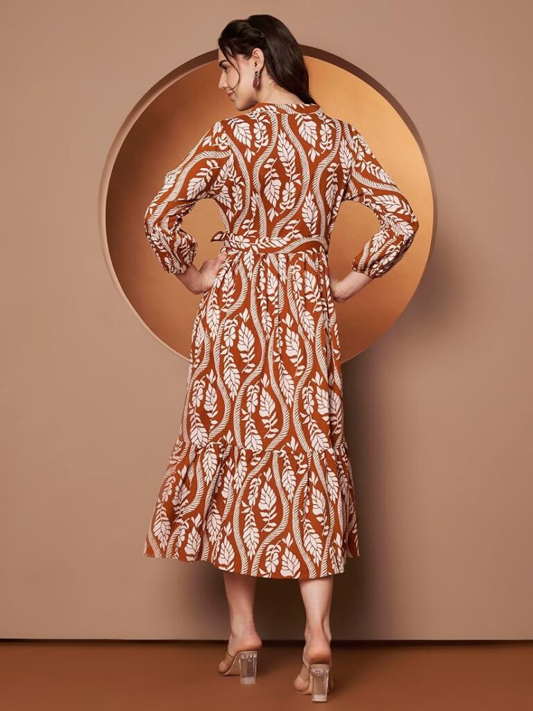 Floral Wrap Midi Dress